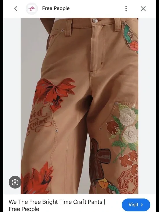 50% OFF IN LIVE! We the Free Bright Time Embroidered Wide Leg NWT Retail $298 - Picture 4 of 8